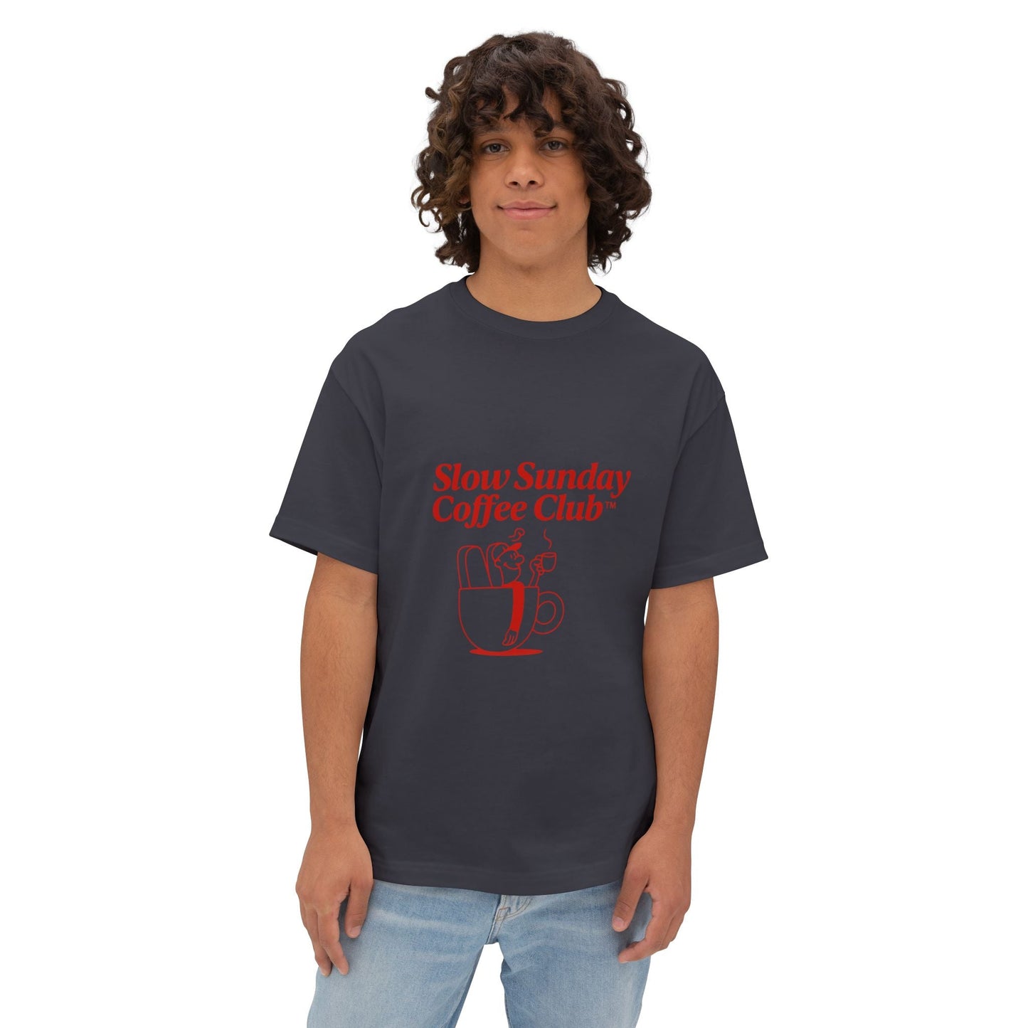 Unisex Oversized Tee – Snazzy Coffe Club Edition Printify