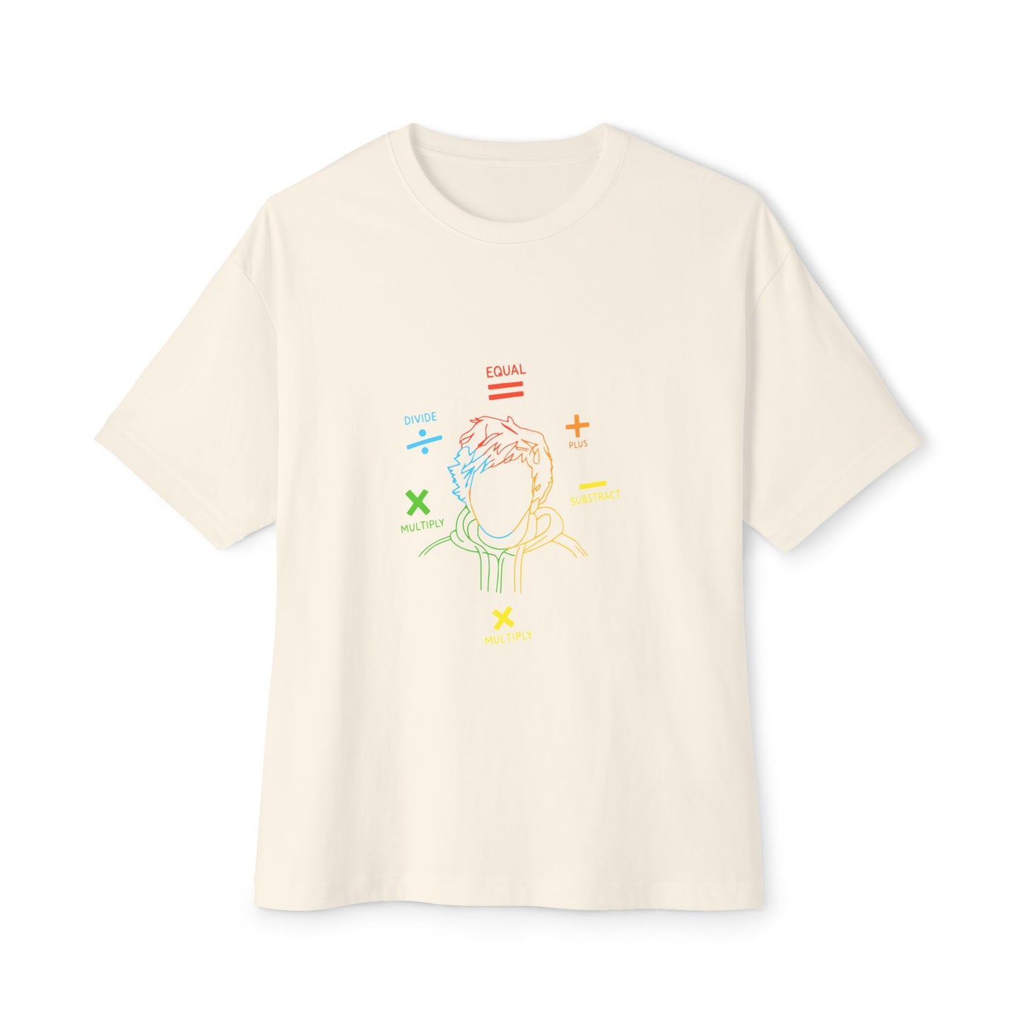 Minimalist Divide Symbol with Brush Oversized Boxy Tee Printify