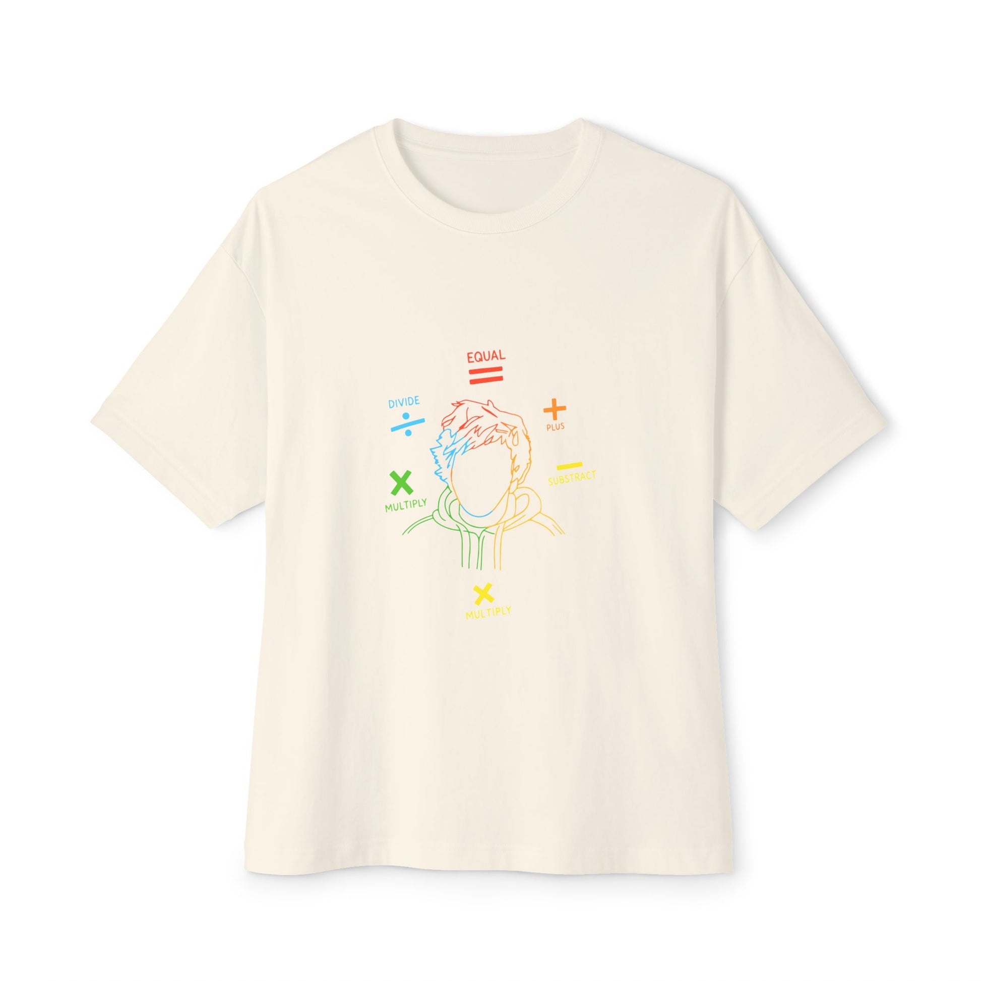 Minimalist Divide Symbol with Brush Oversized Boxy Tee Printify