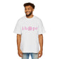 Pink Hope Smile Men's Heavy Oversized Tee - snazzymerch