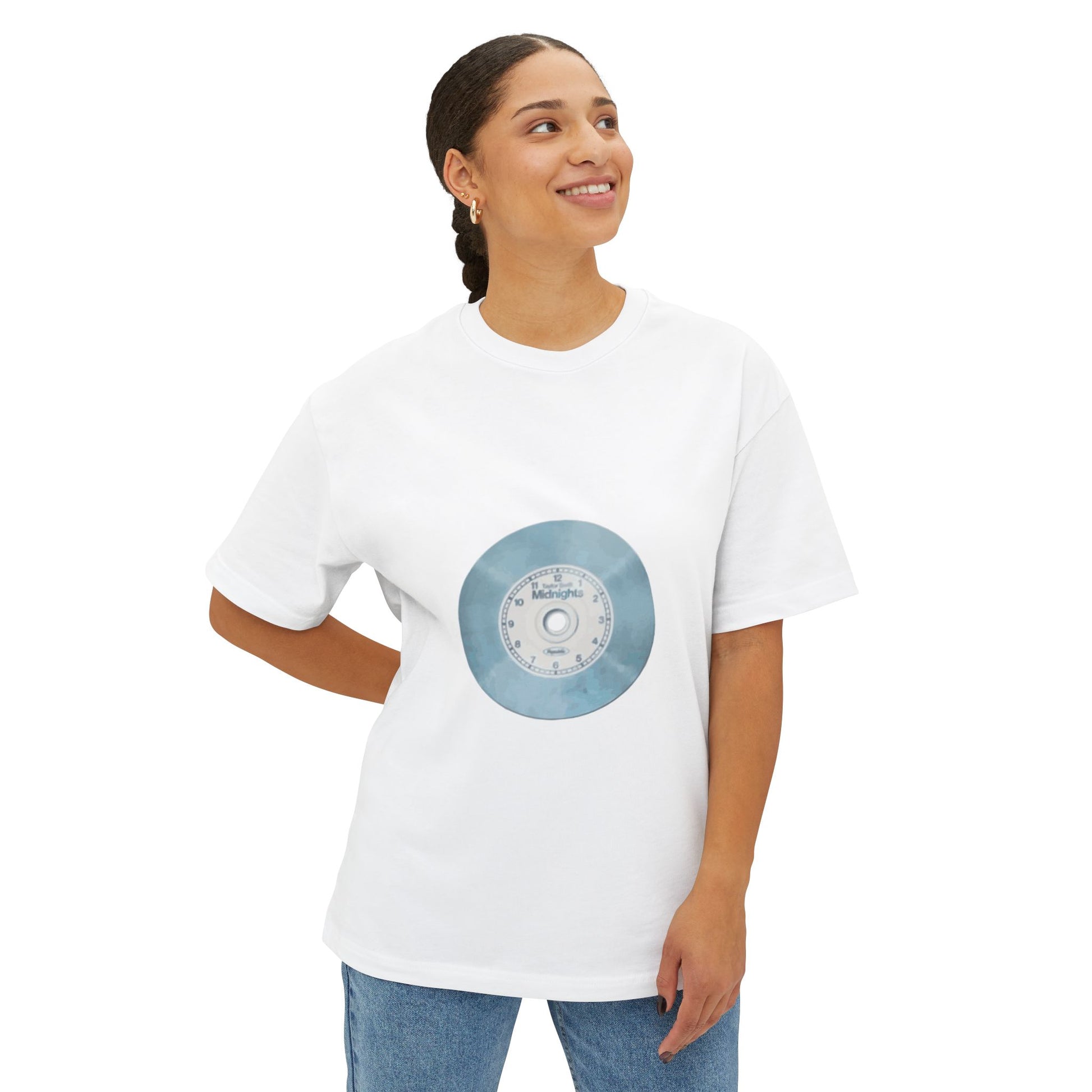 Midnight Vinyl Vibes Unisex Oversized Boxy Tee - snazzymerch