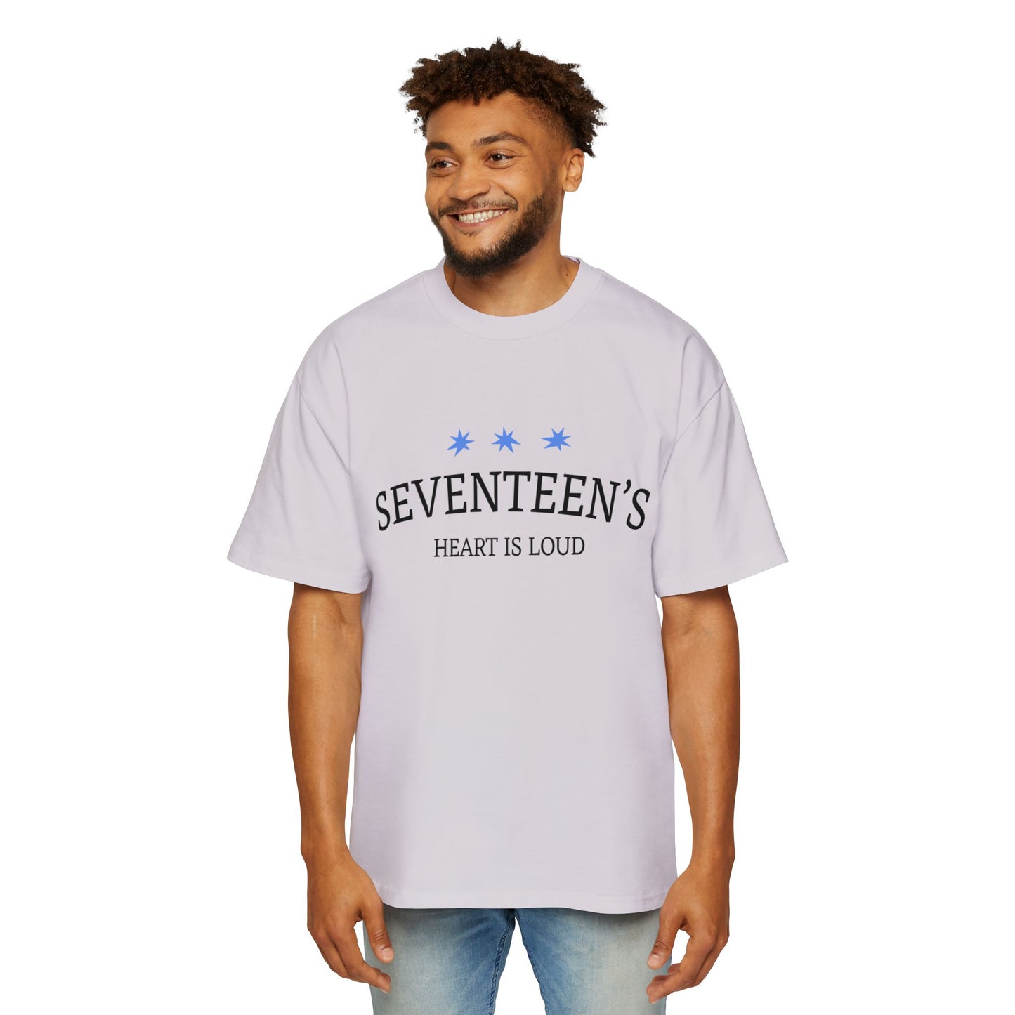 Blue Star Cluster Men's Heavy Oversized Tee - snazzymerch