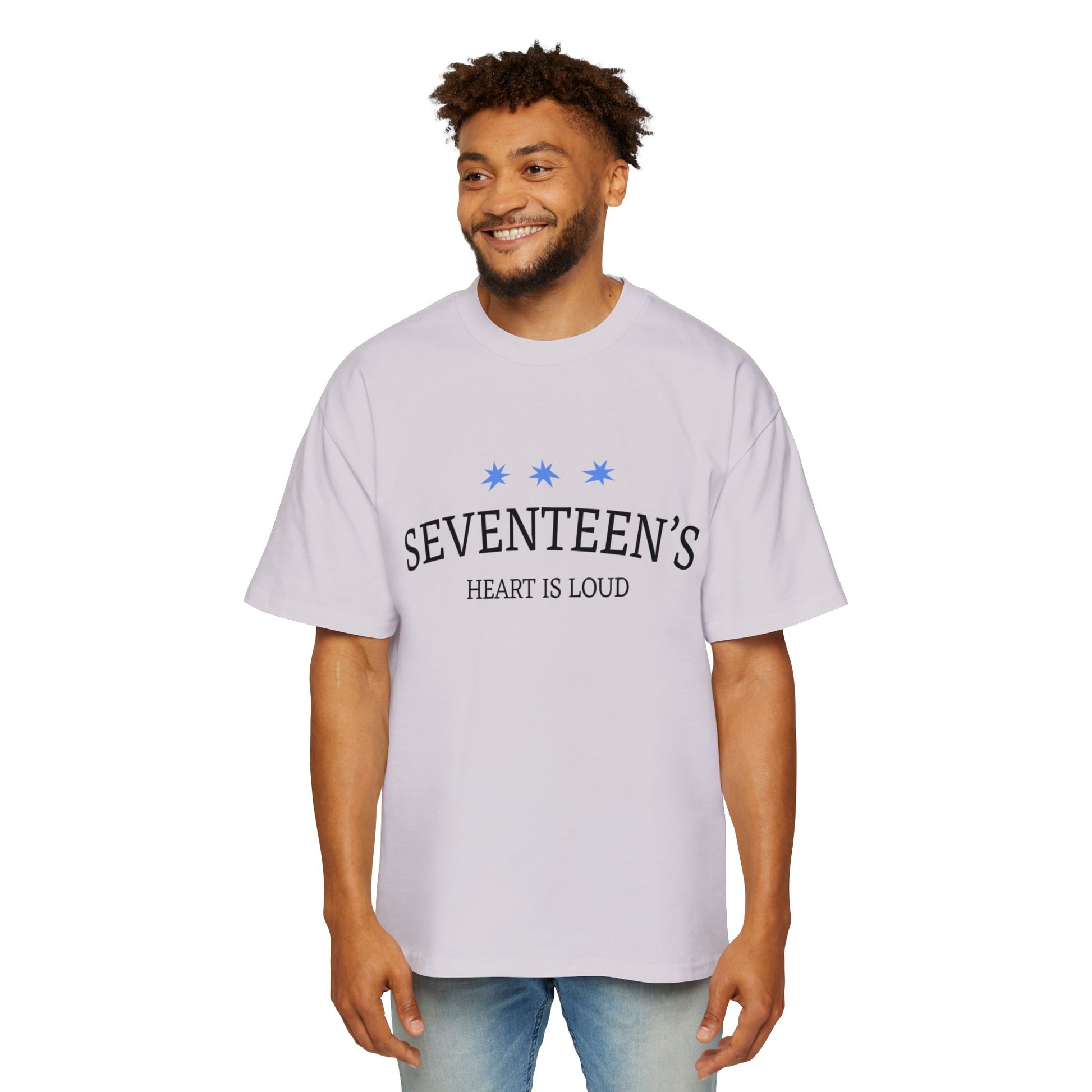 Blue Star Cluster Men's Heavy Oversized Tee - snazzymerch