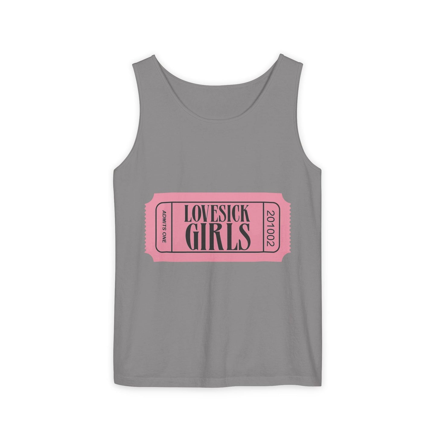 Lovesick Girls Ticket – Dyed Tank Top Printify