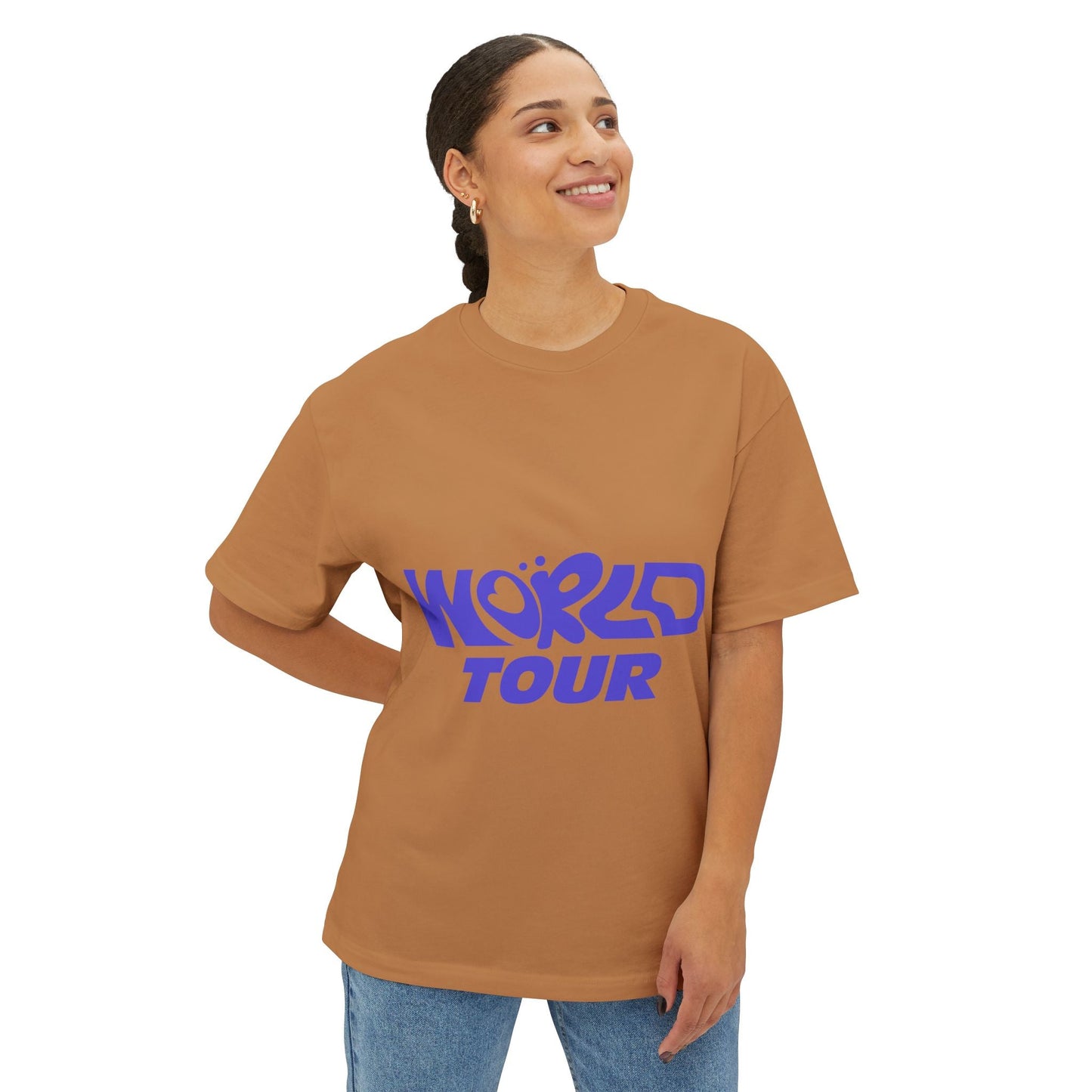 World Tour Bubble Letter-Oversized Tee Printify
