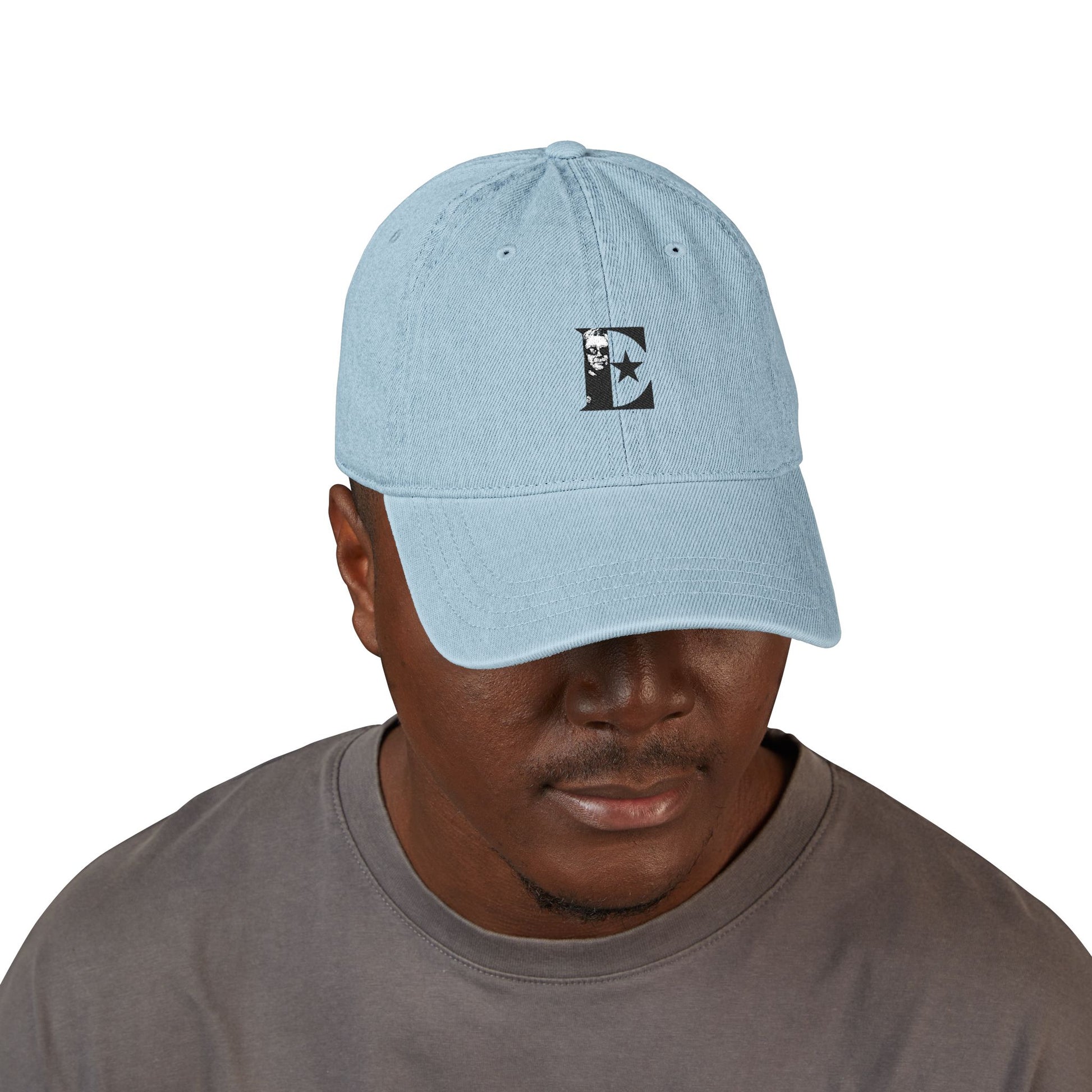 Black & White Portrait Denim Hat (Embroidery) - snazzymerch