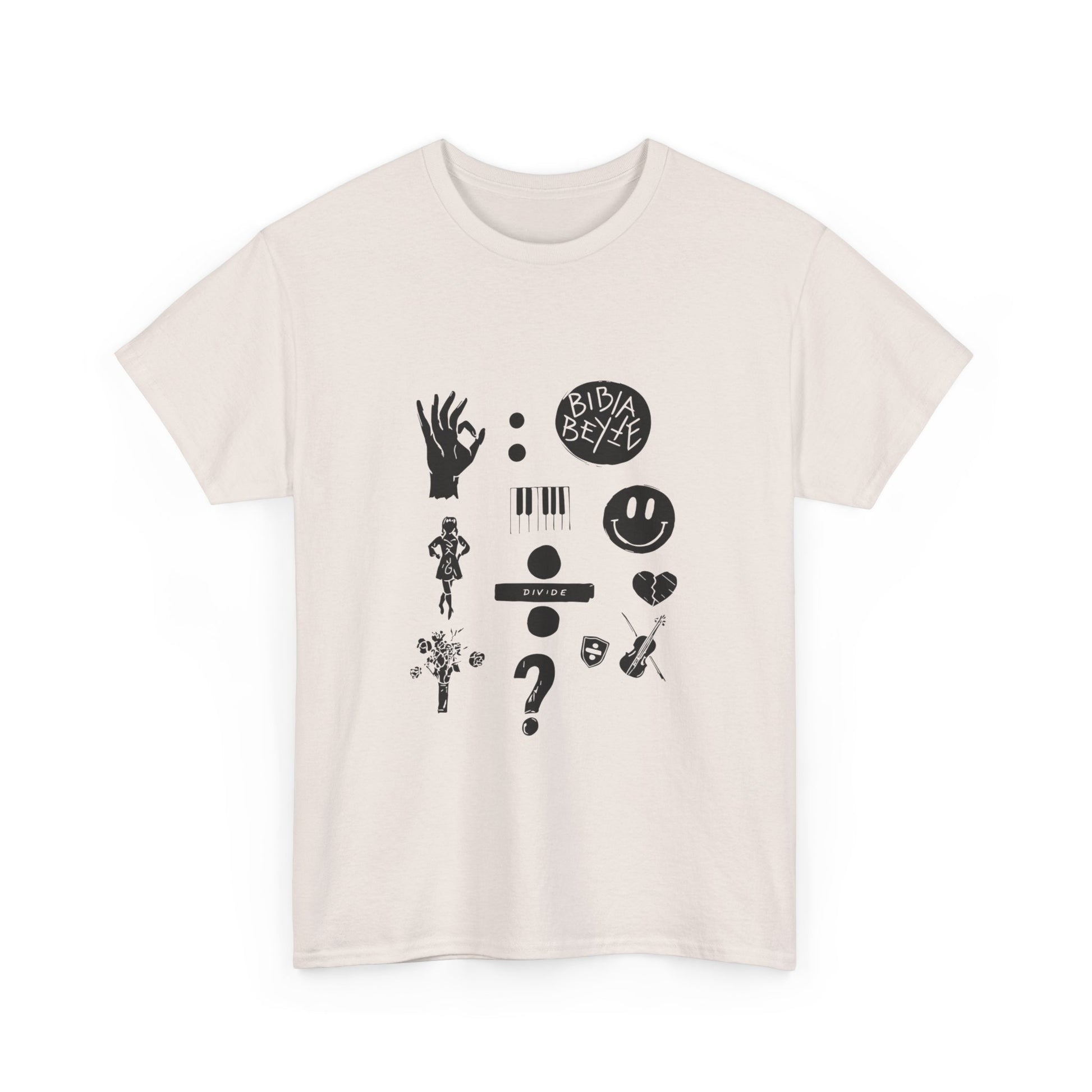 Ocean Wave with Heart Outline Unisex Heavy Cotton Tee Printify