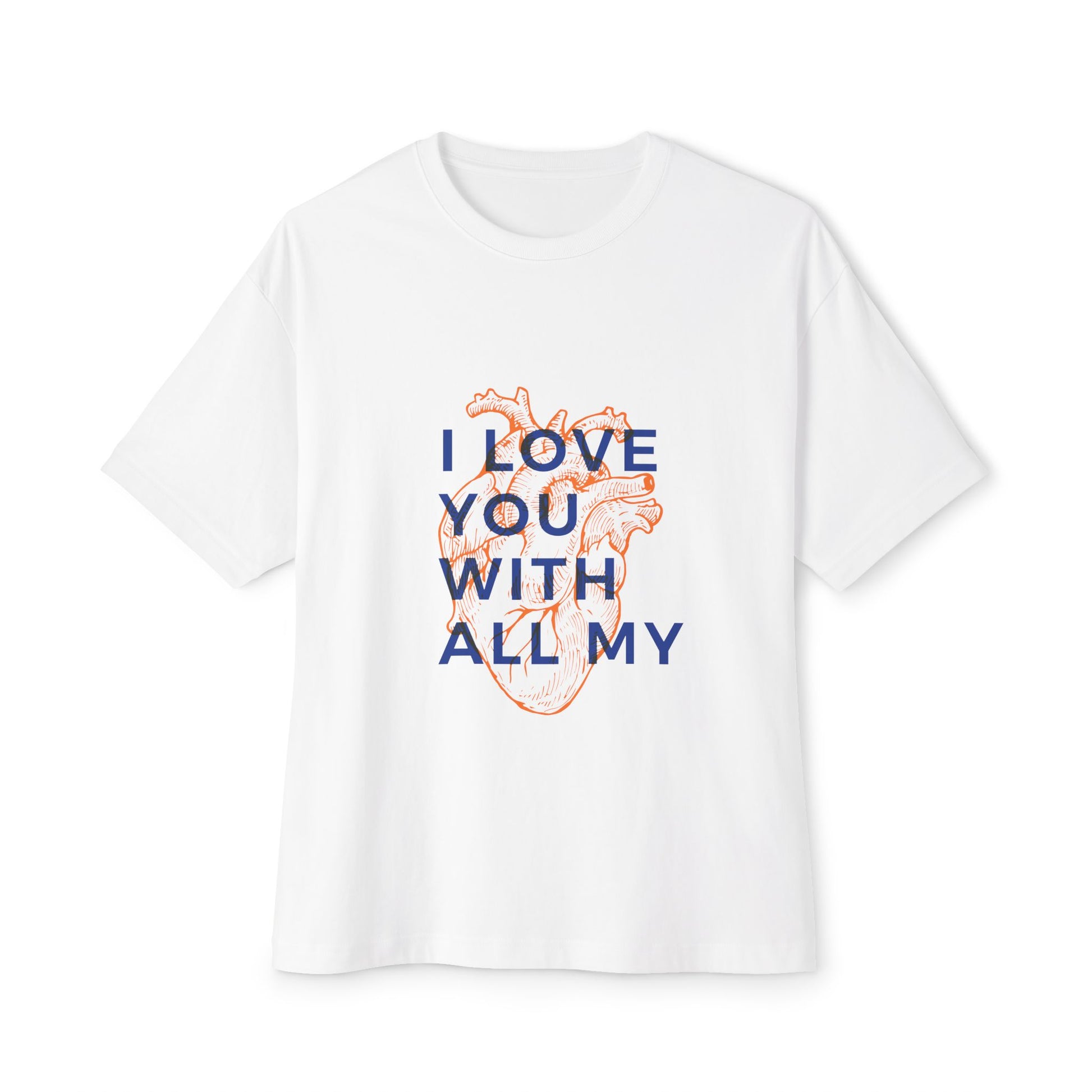 All My Heart Anatomical Art Unisex Oversized Boxy Tee - snazzymerch