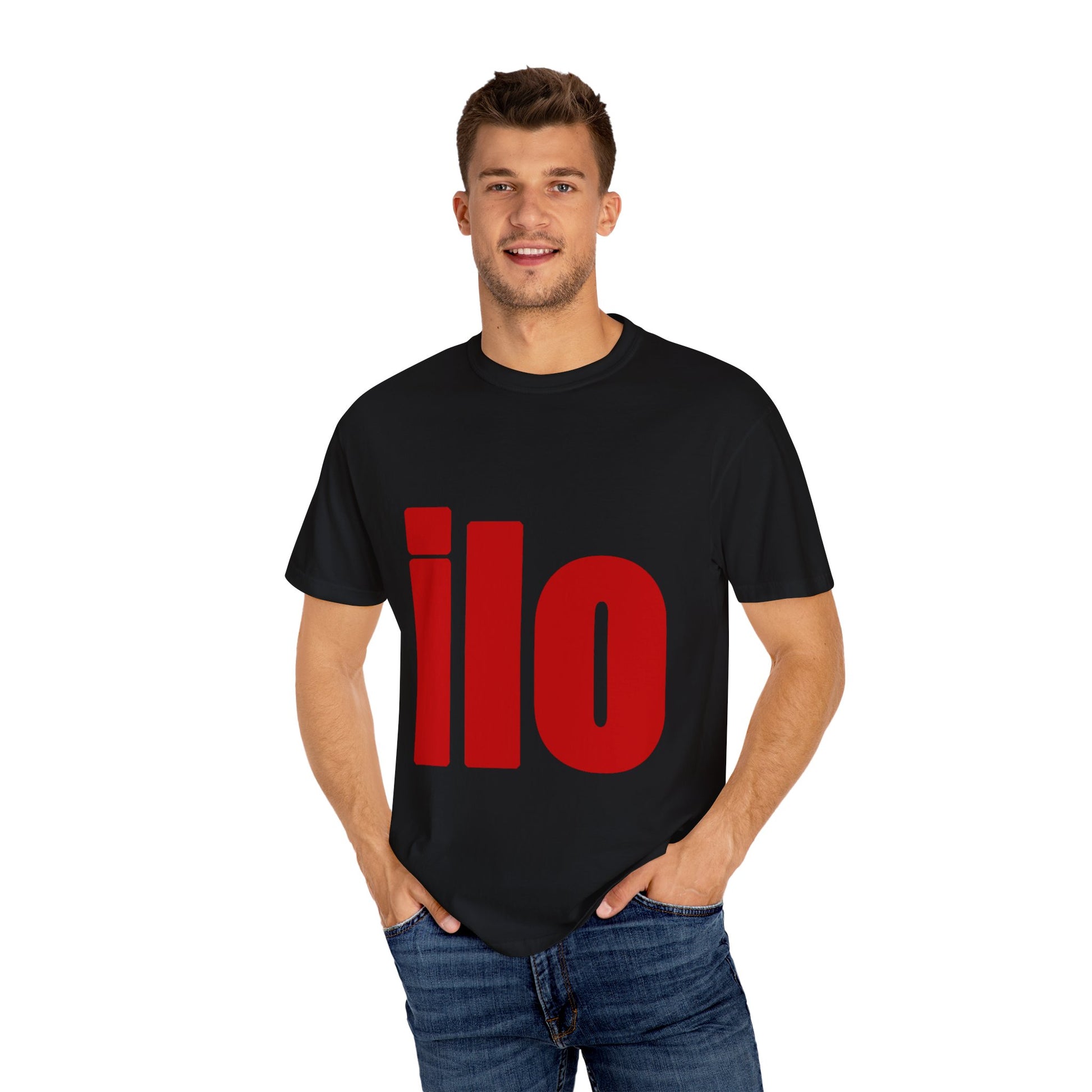 Billie Eilish Inspired Dyed T-shirt – Bold Red Block Edition Printify