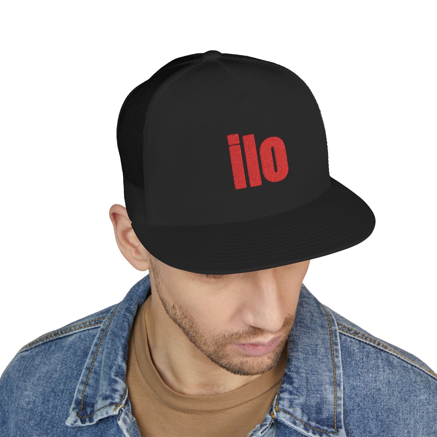 Billie Eilish Inspired Trucker Cap – Bold Red Block Edition Printify