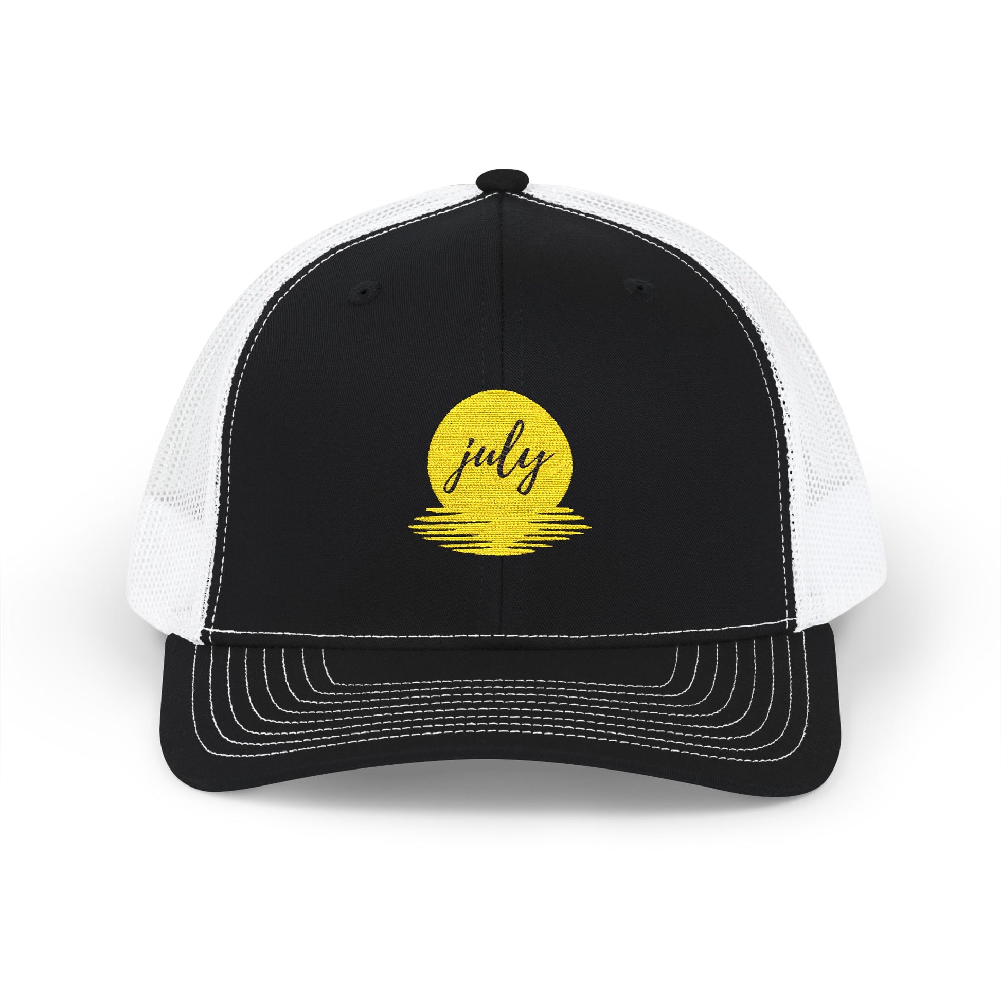 July Sun Graphic Snapback Trucker Cap (Embroidery) - snazzymerch