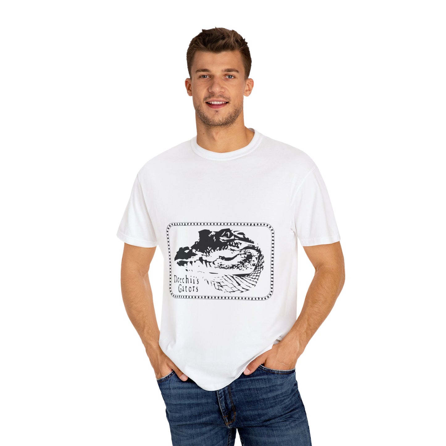 Bold Outline Typography Unisex Garment-Dyed T-shirt - snazzymerch