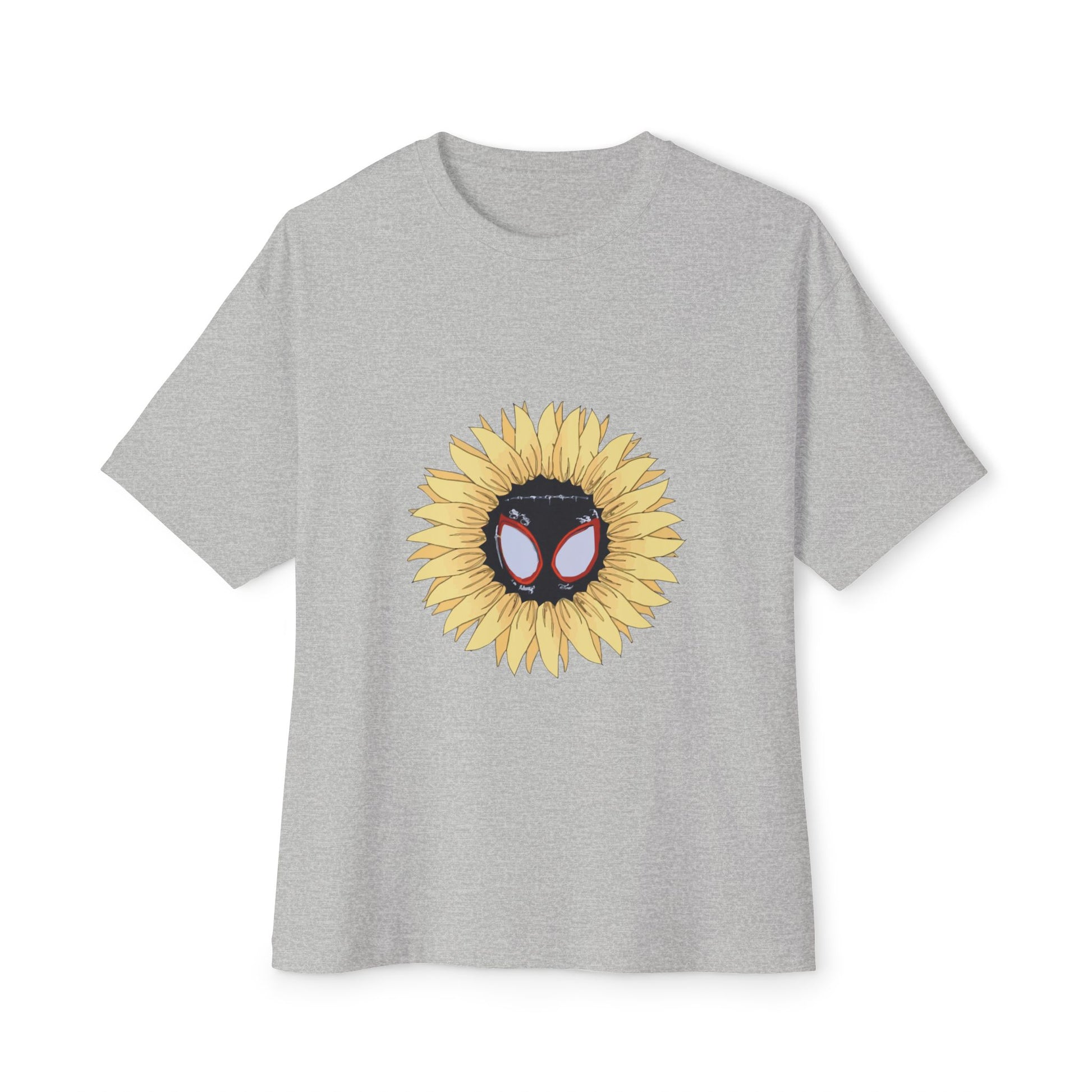 Sunflower Mask Illustration Unisex Oversized Boxy Tee Printify