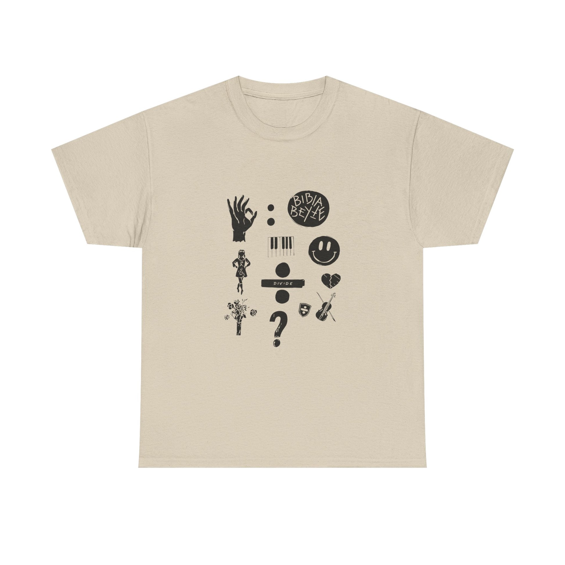 Ocean Wave with Heart Outline Unisex Heavy Cotton Tee Printify