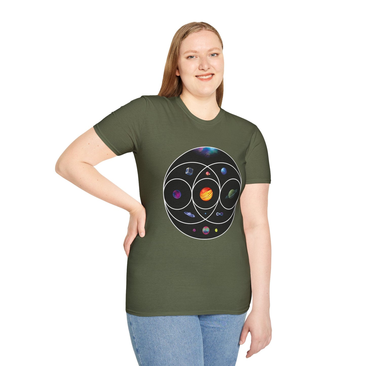 Unisex Softstyle T-Shirt Inspired by Coldplay’s Illustration Concept Printify