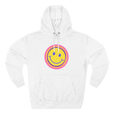 Retro Rainbow Smiley Three-Panel Fleece Hoodie - snazzymerch