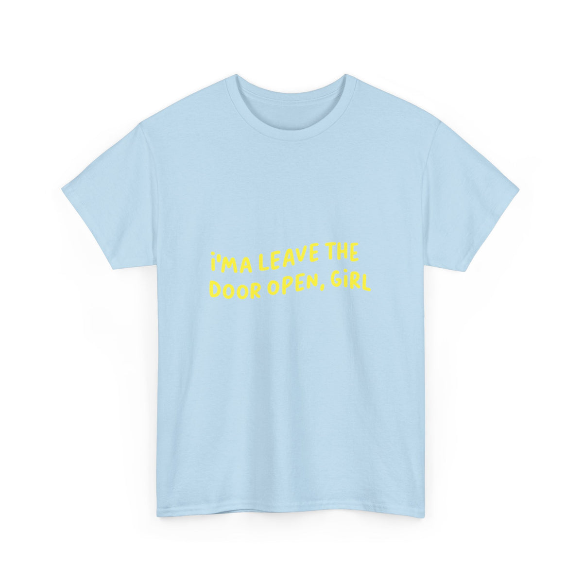 Open Vibes Yellow Script Unisex Heavy cotton Tee Printify
