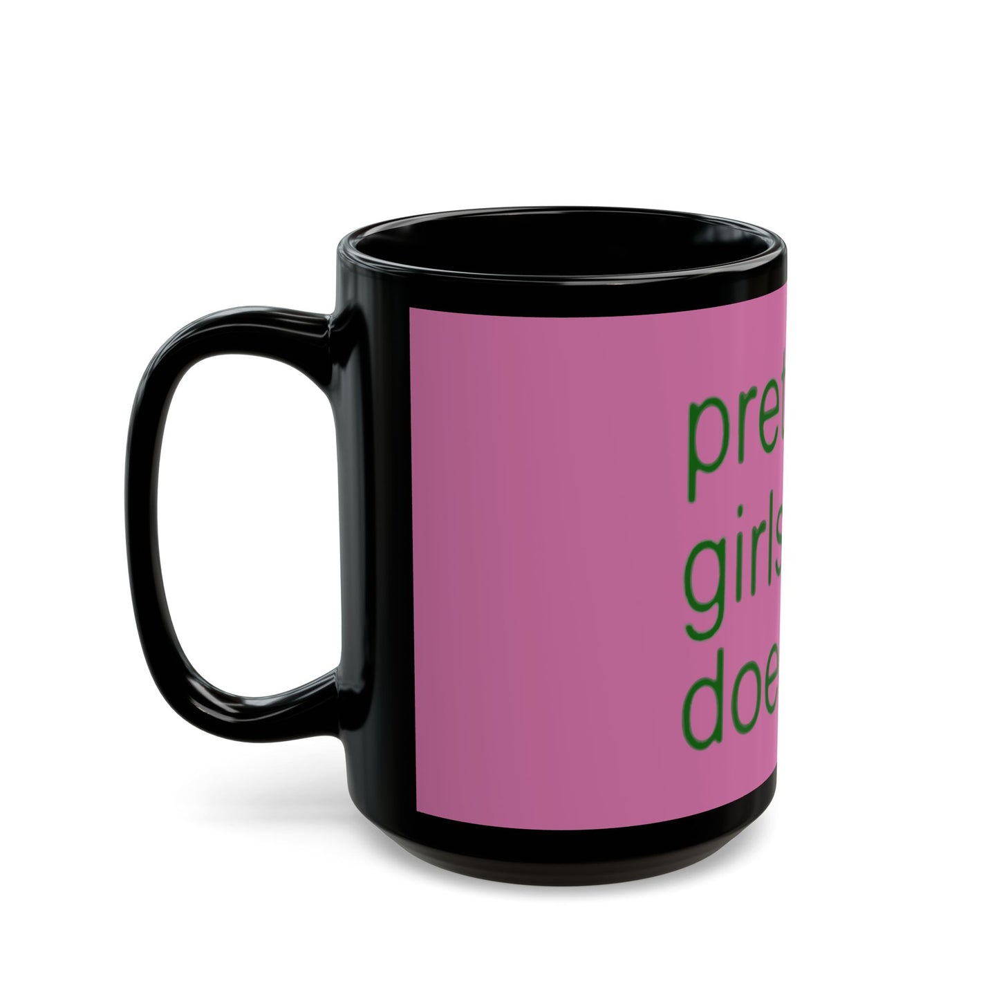 Green Text Statement Black Mug (11oz, 15oz) - snazzymerch