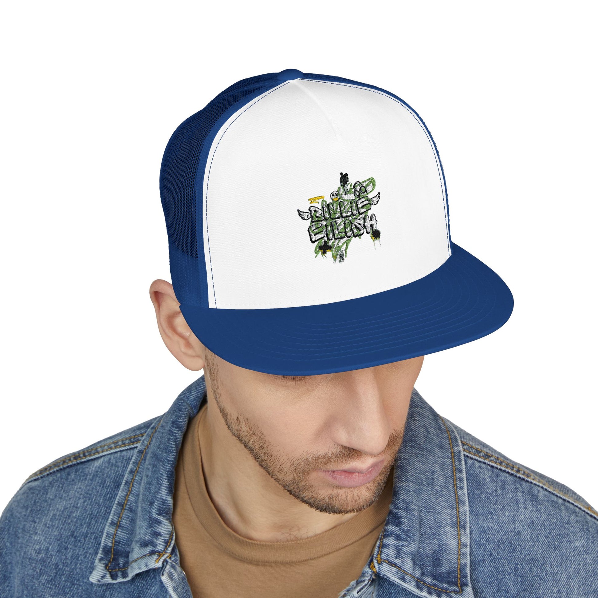 Billie Eilish Inspired Trucker Cap – Grunge Angel Graffiti Edition Printify