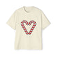 Candy Cane Heart Men's Heavy Oversized Tee – Limited Christmas Sale Edition Printify