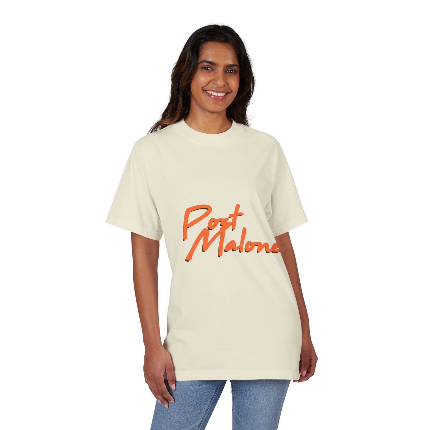 Unisex Garment-Dyed Drop-Shoulder T-Shirt – Post Malone Name Design Printify