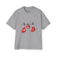 Festive Stockings Line Oversized Tee – Christmas Special Printify