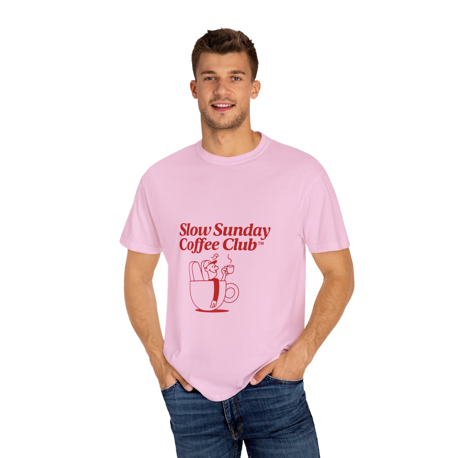 Unisex Garment-Dyed T-shirt – Snazzy Coffe Club Edition Printify