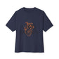 Vintage Anatomical Heart Line Unisex oversized Boxy Tee - snazzymerch