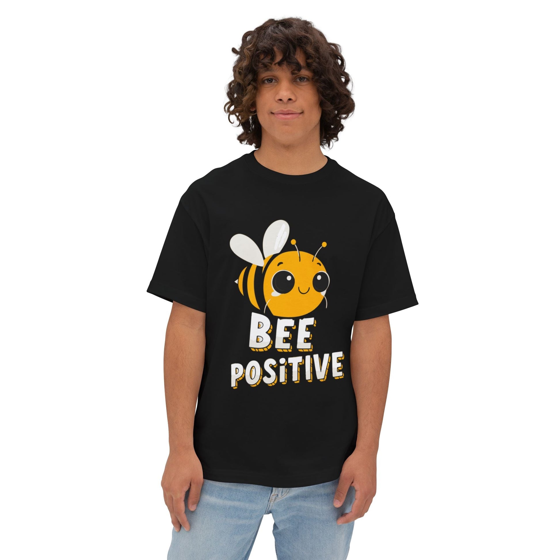 Oversized boxy Tee – Snazzy Bee positive Edition Printify