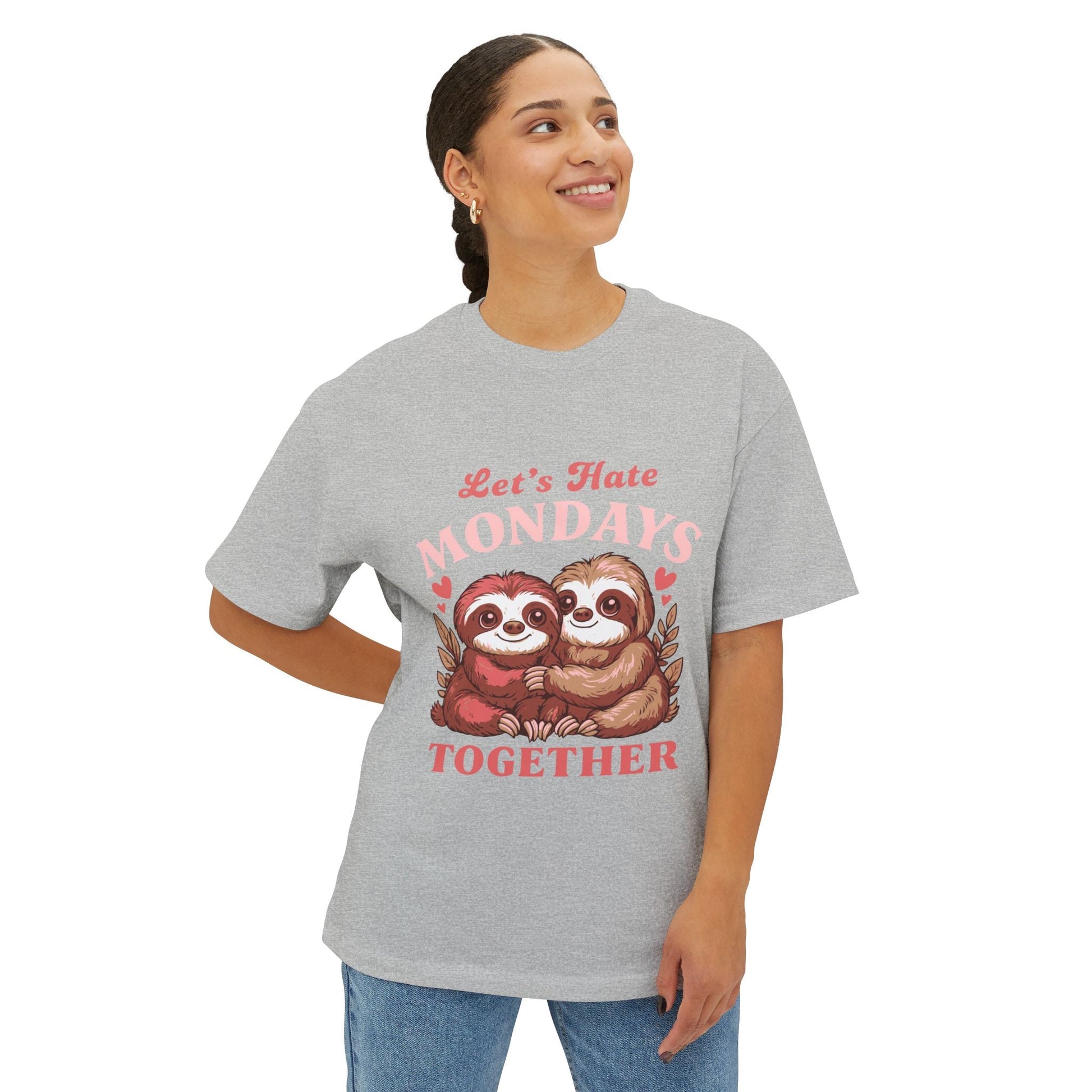 Oversized boxy Tee – Snazzy Lets hate Monday Edition Printify