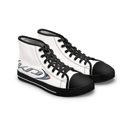 Neon‑Gradient Rua – Women's High Top Top Sneakers Printify