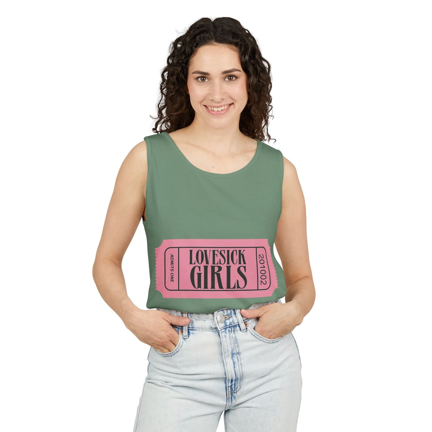 Lovesick Girls Ticket – Dyed Tank Top Printify