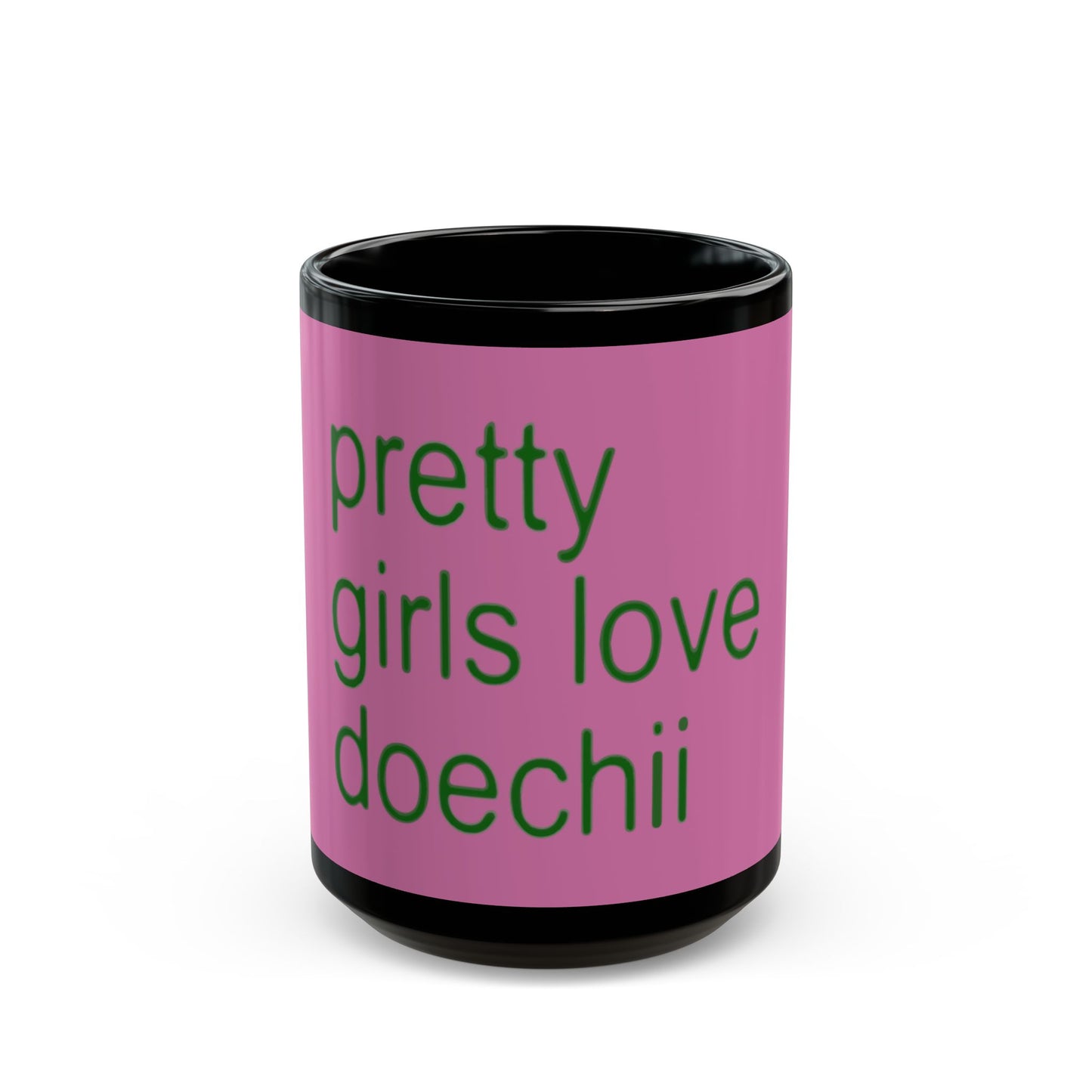 Green Text Statement Black Mug (11oz, 15oz) - snazzymerch