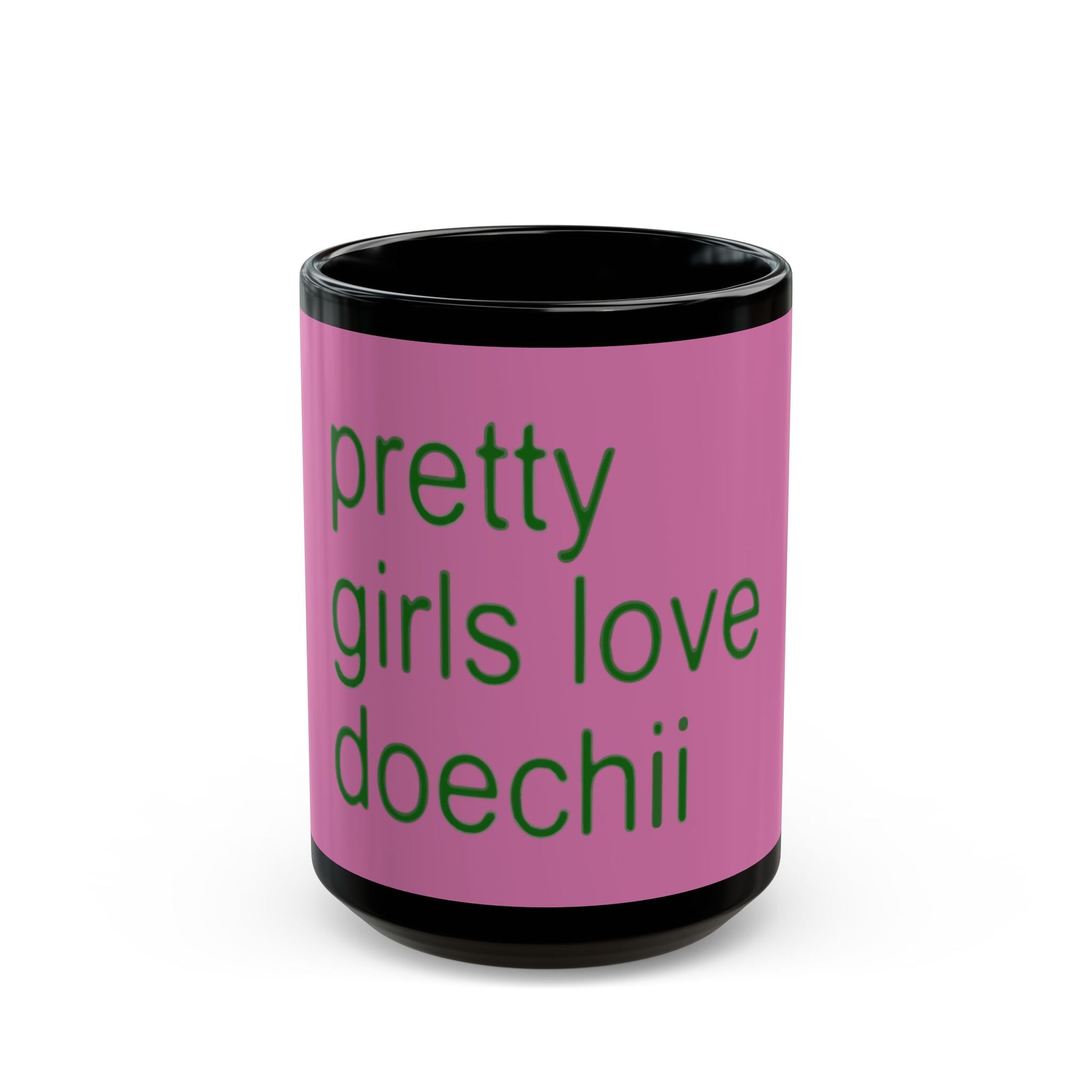 Green Text Statement Black Mug (11oz, 15oz) - snazzymerch