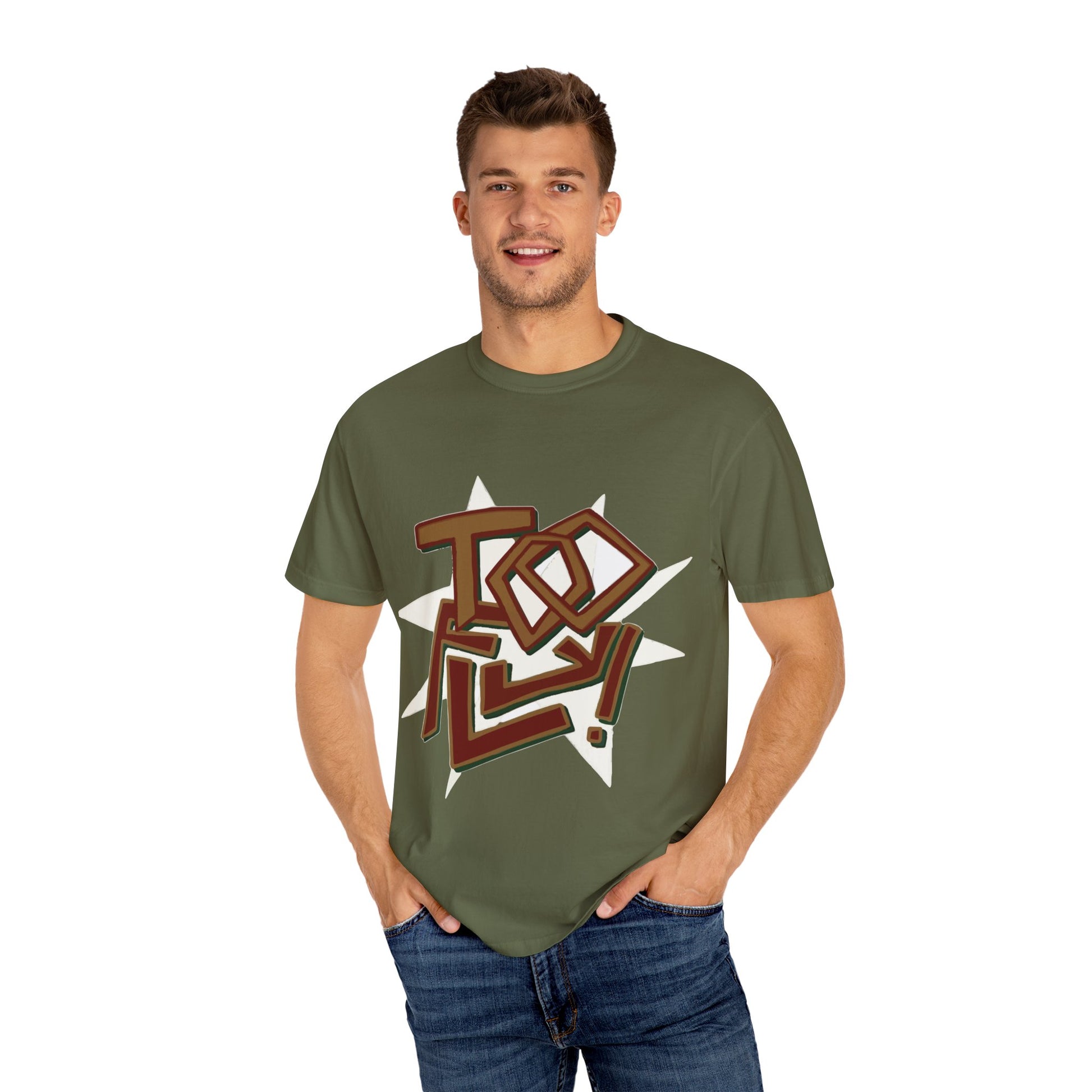 Geometric Lettering Unisex Garment-Dyed T-shirt - snazzymerch