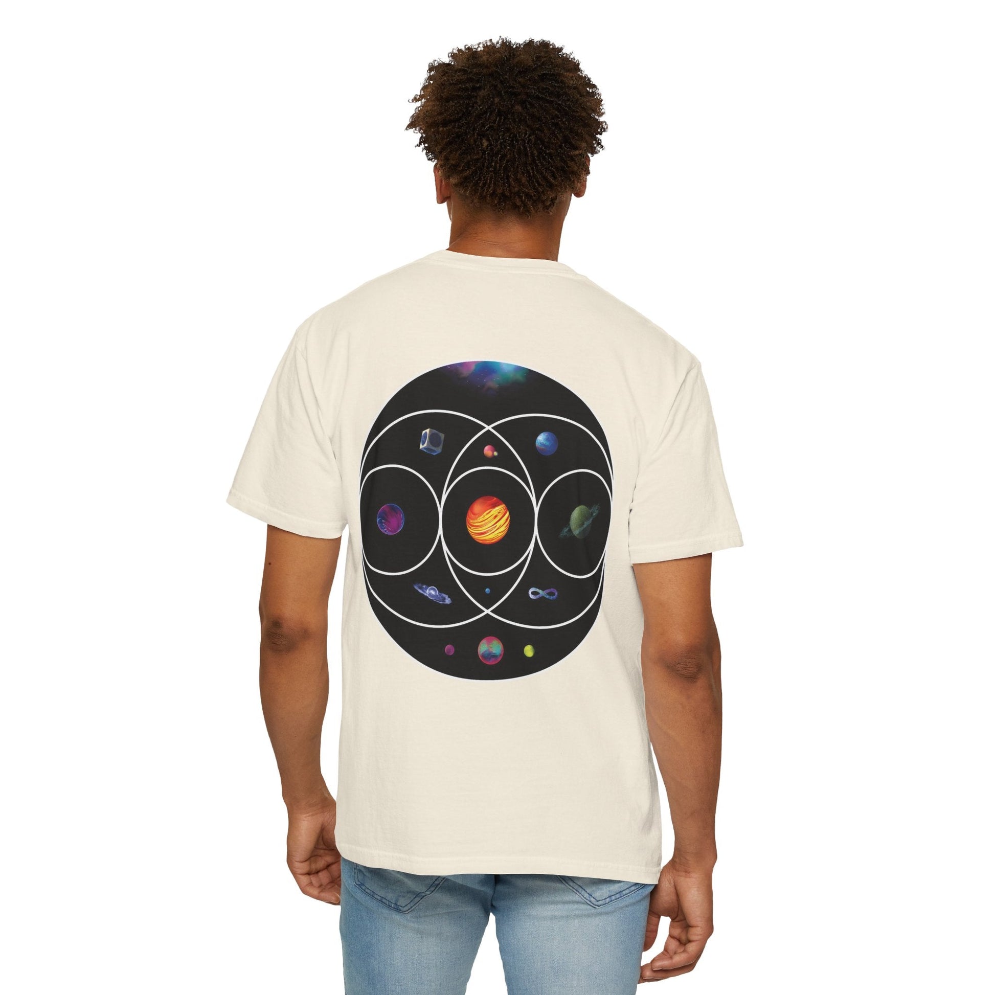 Unisex Garment-Dyed T-Shirt Inspired by Coldplay’s Illustration Concept_B Printify