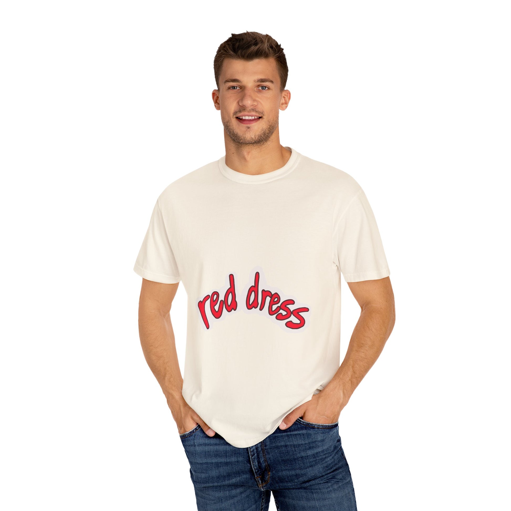 Red Dress Aesthetic Unisex Garment-Dyed T-shirt - snazzymerch