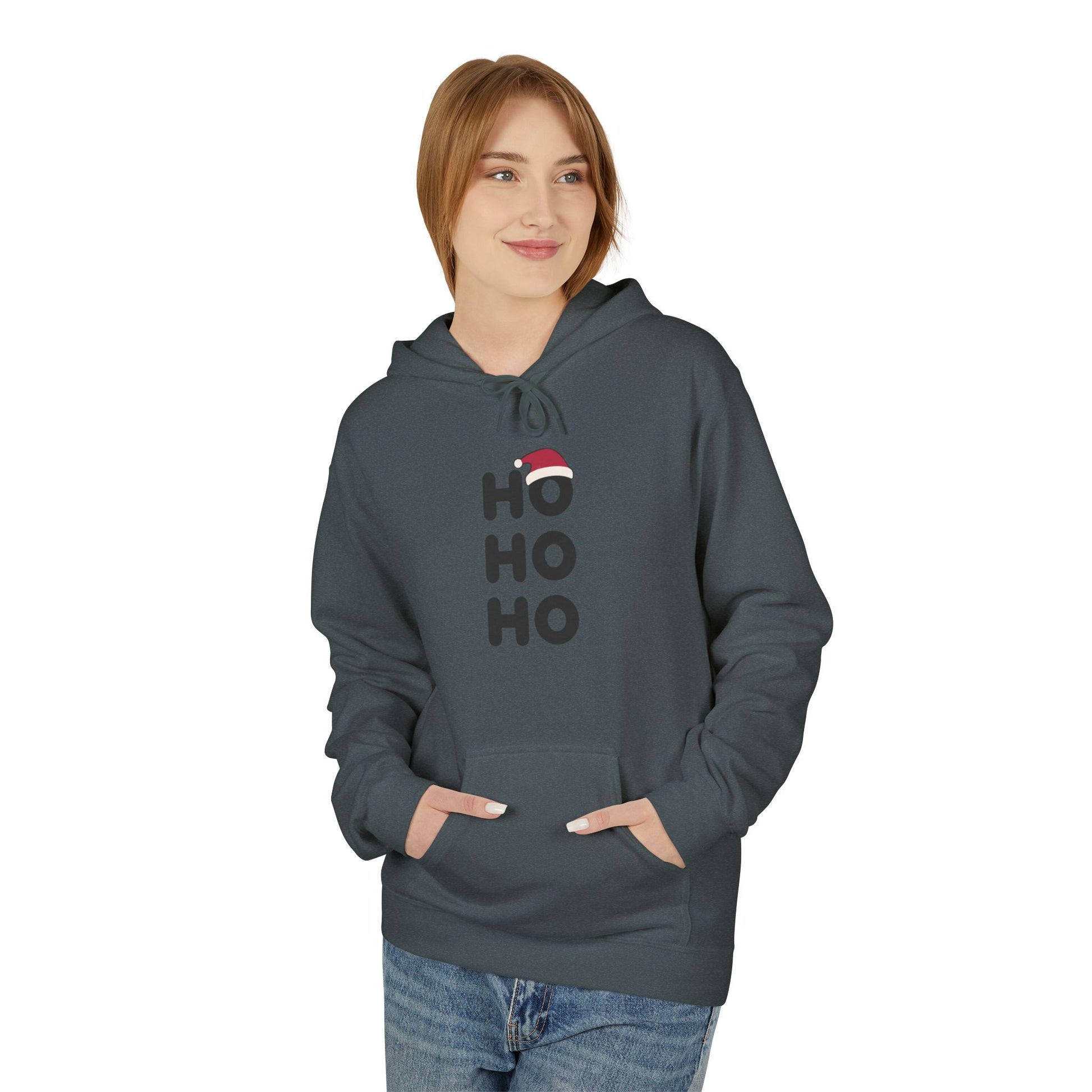 HO HO HO Christmas Typography Hoodie – Holiday Edition Printify