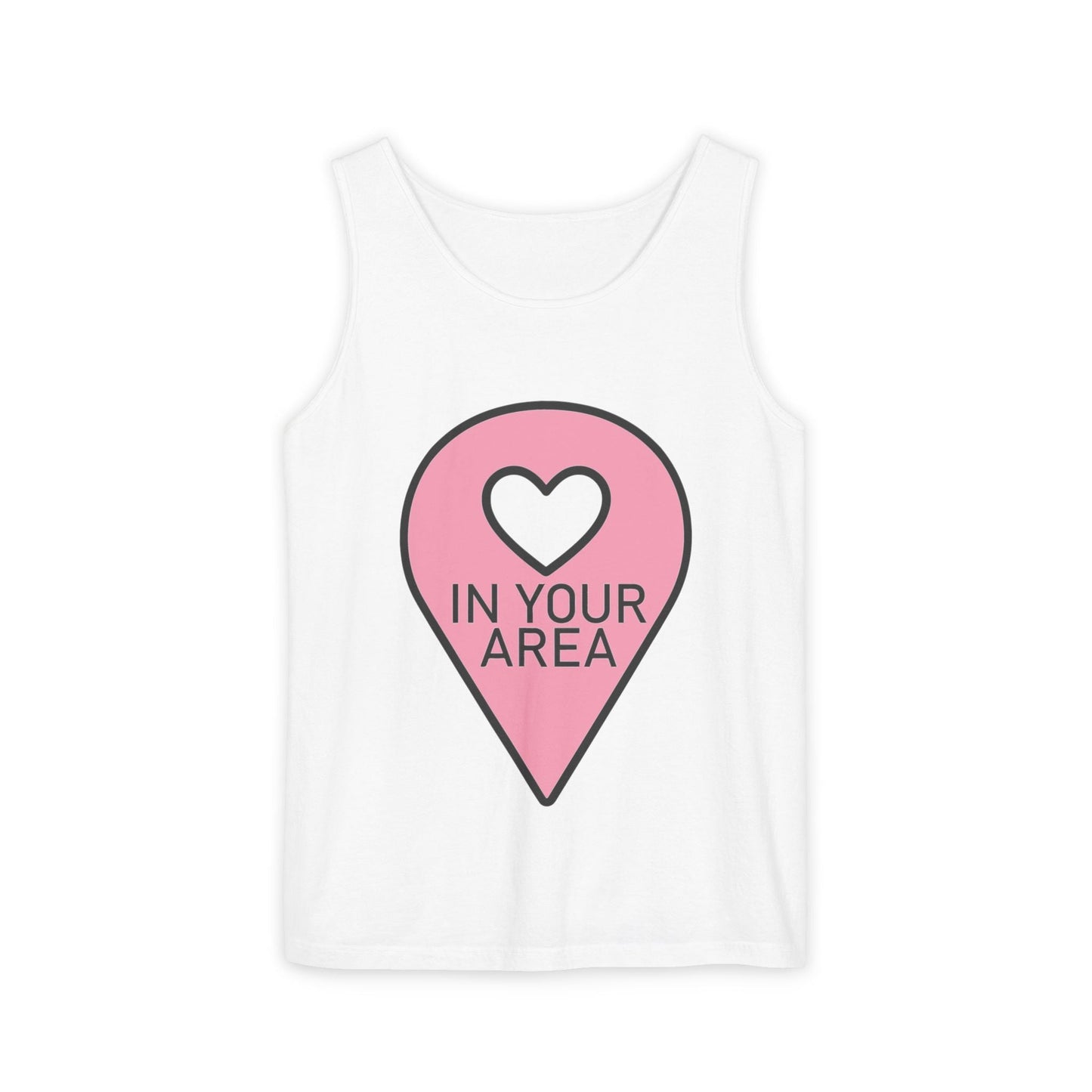 In Your Area Pin Marker – Dyed Tank Top Printify