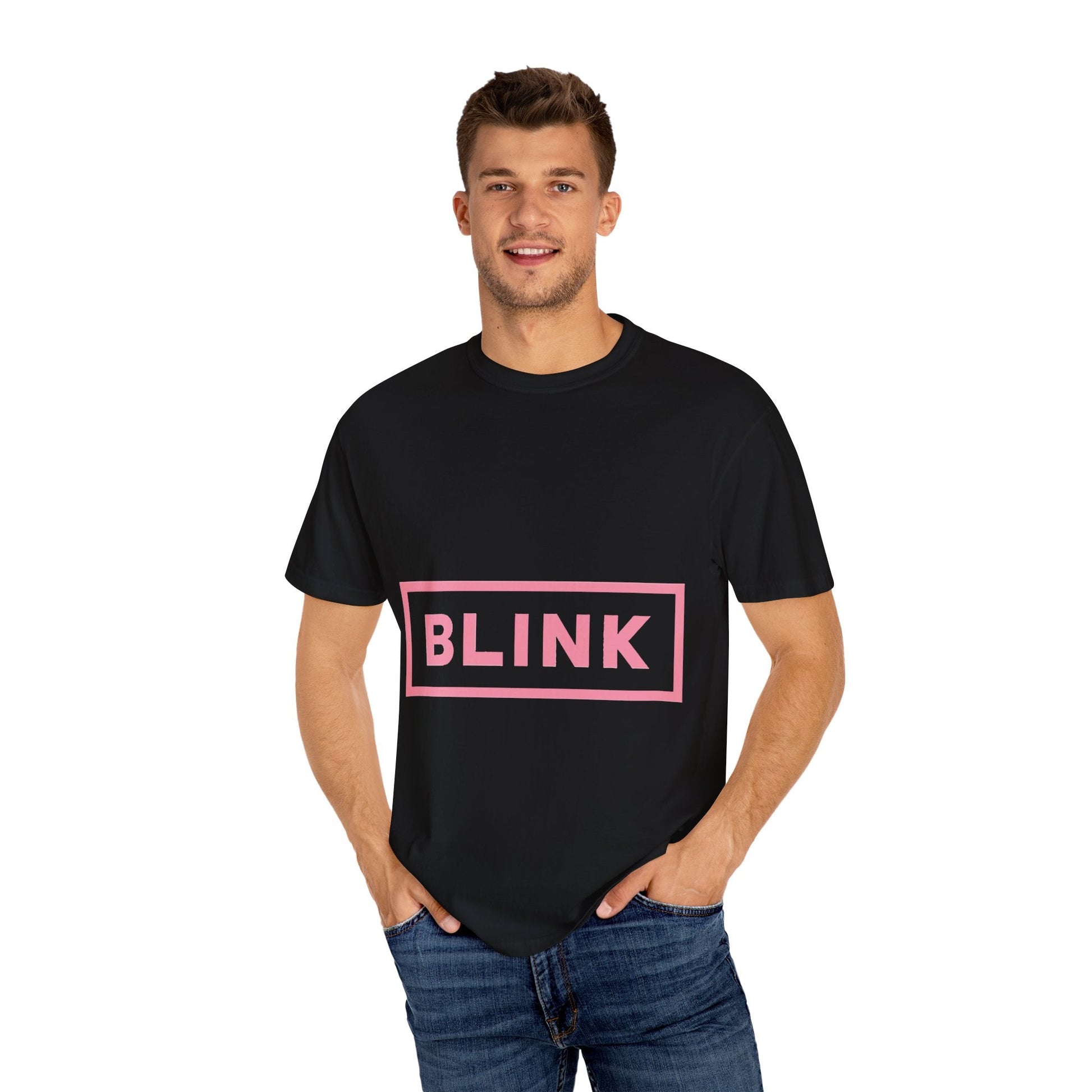 Minimal BLINK Logo – Dyed T-shirt Printify