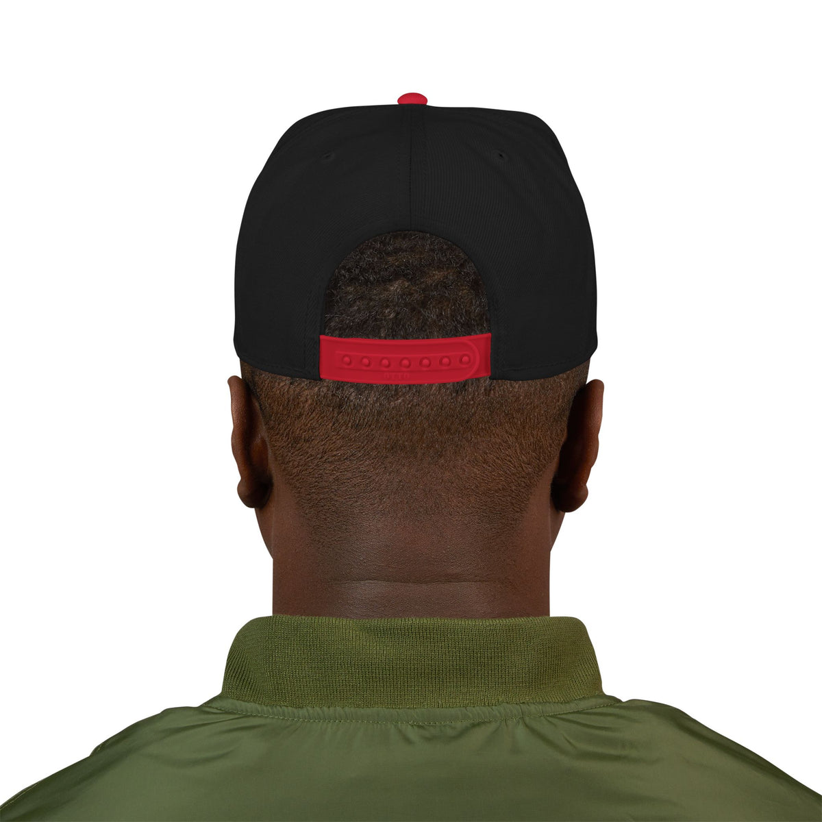 Orange Lightning Text Logo Snapback Cap Printify