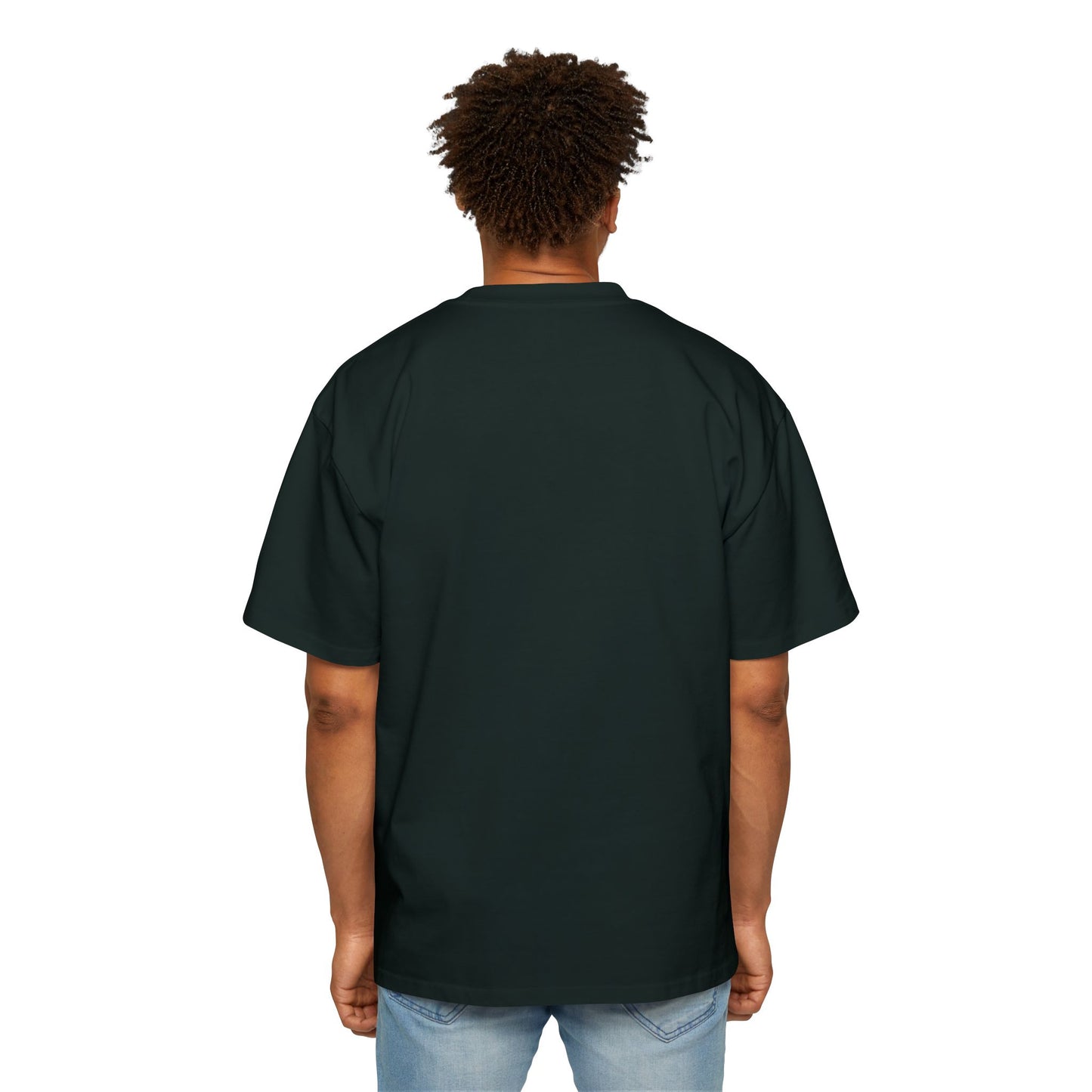 Retro Rainbow Smiley Men's Heavy Oversized Tee - snazzymerch