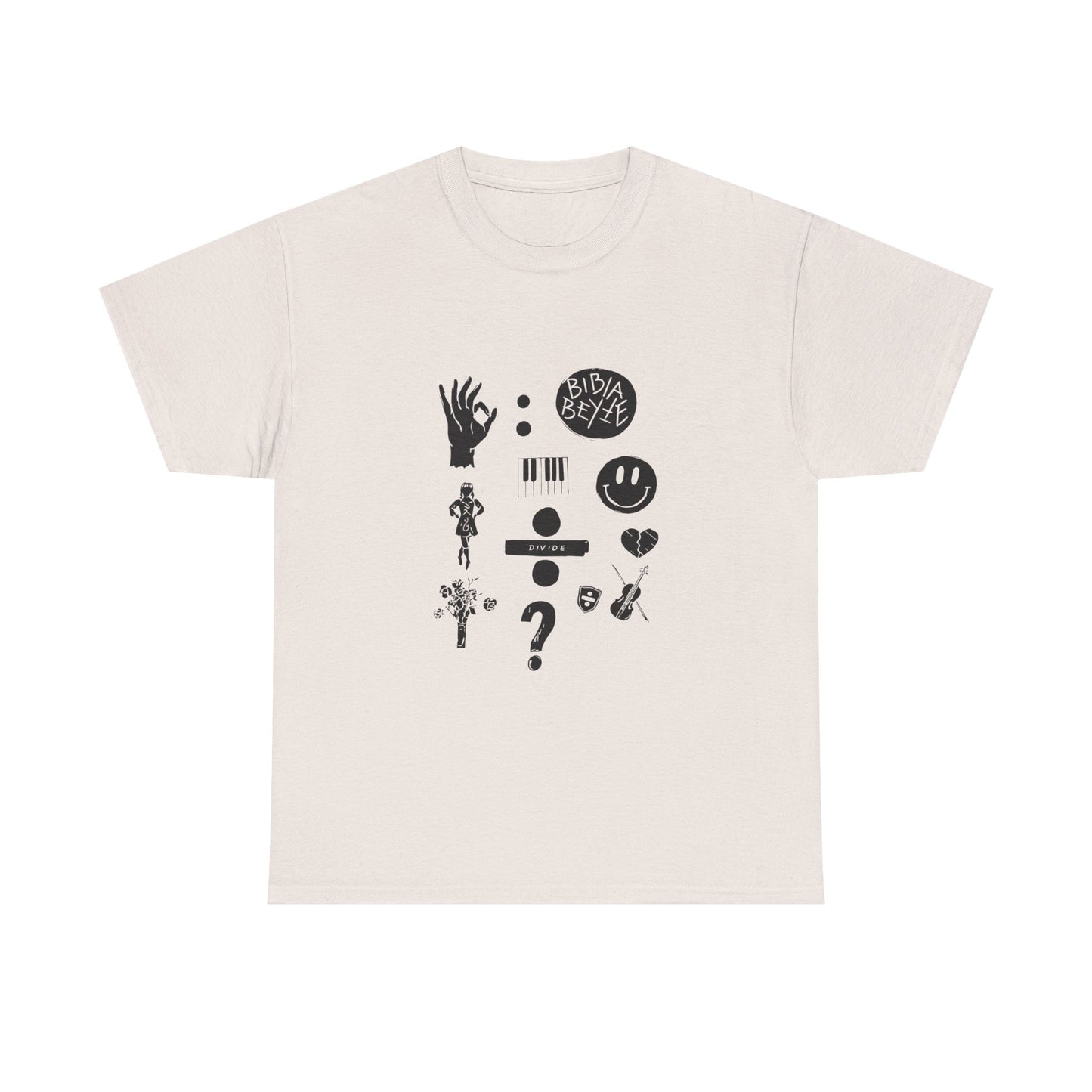 Ocean Wave with Heart Outline Unisex Heavy Cotton Tee Printify