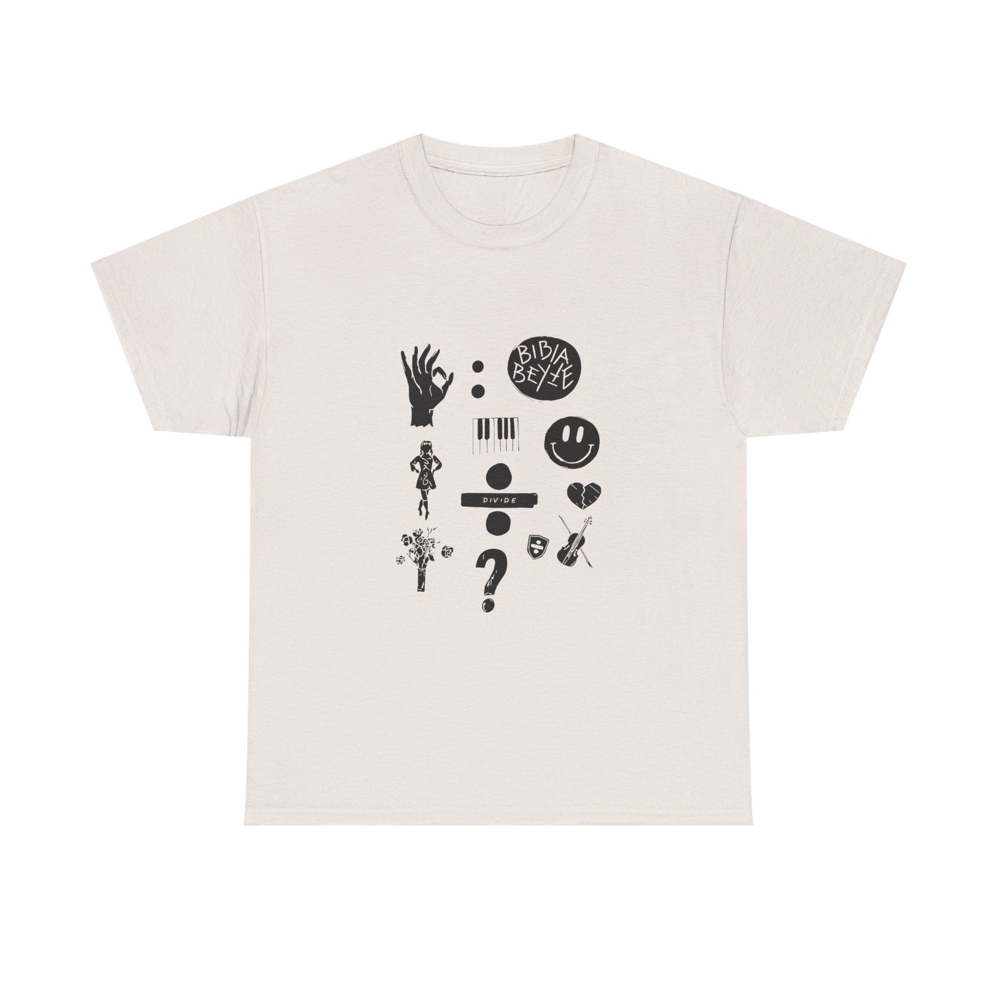 Ocean Wave with Heart Outline Unisex Heavy Cotton Tee Printify