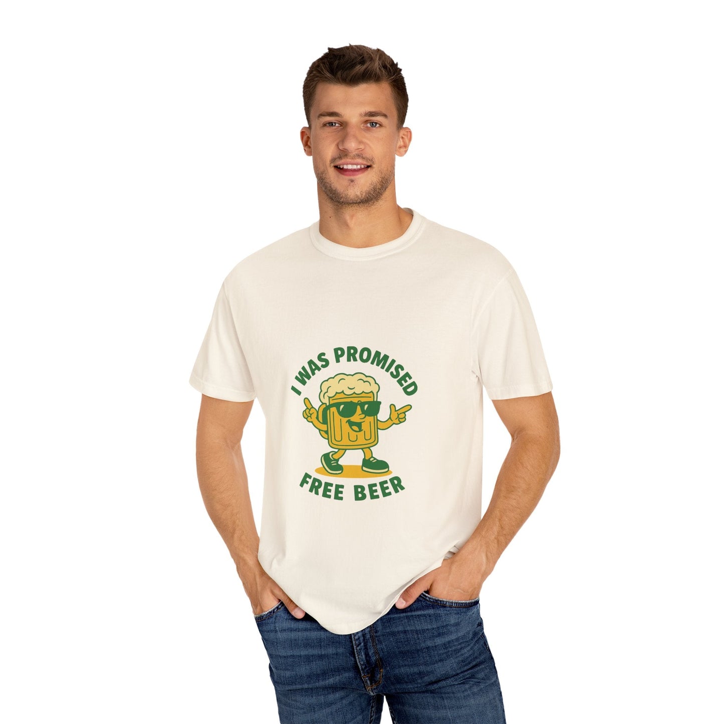 Unisex Garment-Dyed T-shirt – Snazzy Free Beer Edition Printify