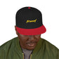Orange Lightning Text Logo Snapback Cap Printify