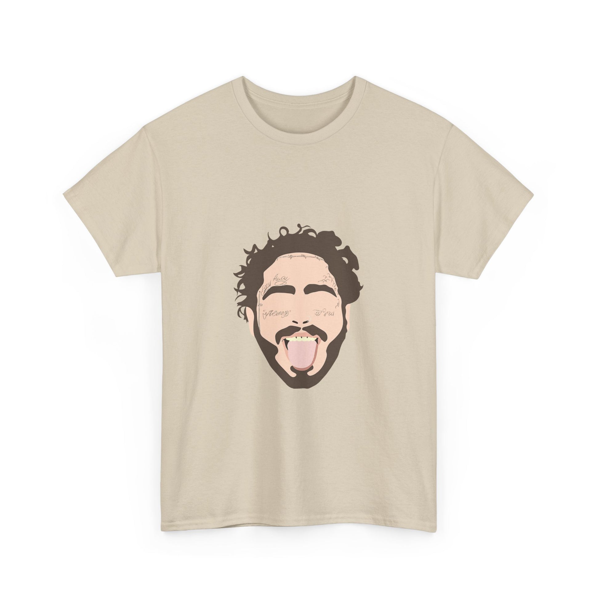 Minimalist Tongue Out Cartoon Face Unisex Heavy cotton Tee Printify