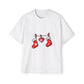 Festive Stockings Line Oversized Tee – Christmas Special Printify