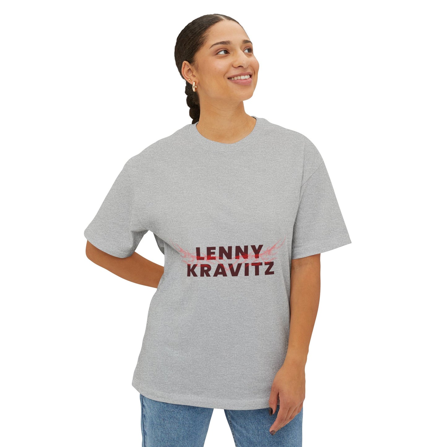 Fire Aura Grid Unisex Oversized Boxy tee Printify