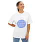 Blue Quote Circle Unisex Oversized Boxy Tee - snazzymerch